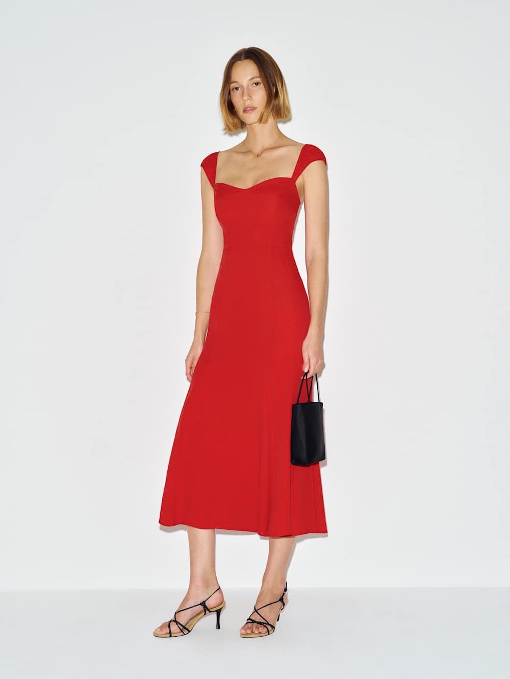 Reformation Bryson Dress in Cherry